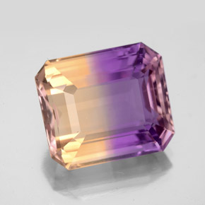 9.81 ct Bi-color Ametrine Gemstone, Ametrine Gem in Octagon Facet Shape for Sale.