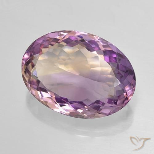 13.95 ct Bi-color Ametrine Stone, Natural Ametrine in Oval Facet Shape for Sale