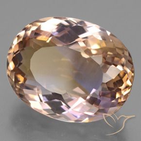 24.62 ct Bi-color Ametrine Stone, Natural Ametrine in Oval Portuguese-Cut Shape for Sale