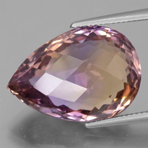 Bi-color Ametrine Gem - 21.7ct Pear Checkerboard (ID: 433661)