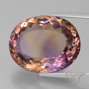 27.34 ct Bi-color Ametrine Stone, Natural Ametrine in Oval Portuguese-Cut Shape for Sale