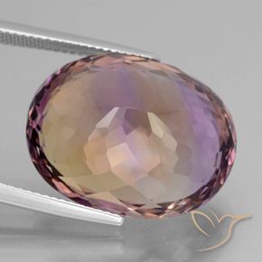 Ametrine Gemstone in 21.7 x 17.2 mm Size for Sale, Ametrine Stone in Bi-color Color