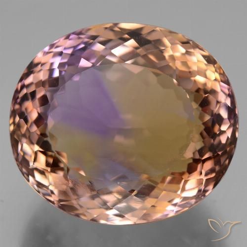 31.82 ct Bi-color Ametrine, 20.7 x 18.2 mm Oval Cut From Bolivia, Photo A