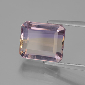 Zweifarbig Ametrin Edelstein - 4ct Oktagon facettiert (ID: 435323)