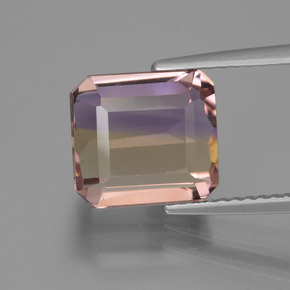 Zweifarbig Ametrin Edelstein - 4.6ct Oktagon facettiert (ID: 435326)