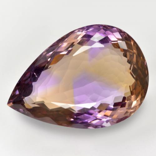 33.9ct Pear Facet Bi-Color Ametrine Gem for sale 33.9ct Pear Facet Bi-Color Ametrine Gem (ID: 439409)