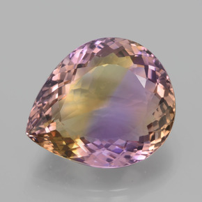 Двуцветный Аметрин Камень - 30.4ct Фасетная Груша (ID: 439550)