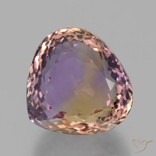 Ametrino bicolor de 25,42 ct, corte de pera de 18,7 x 17,6 mm de Brasil, Photo A