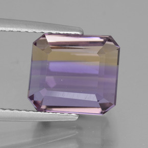 Zweifarbig Ametrin Edelstein - 5.4ct Oktagon facettiert (ID: 441427)