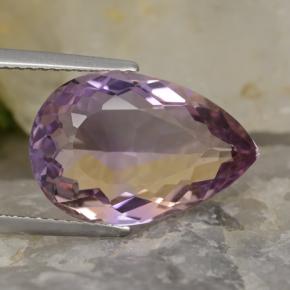 Zweifarbig Ametrin Edelstein - 6.9ct Birnen Schliff (ID: 475481)