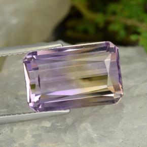 Zweifarbig Ametrin Edelstein - 9.6ct Oktagon Scheren Schliff (ID: 475841)