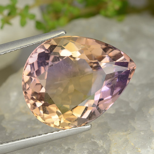 Bi-color Ametrine Gem - 9.9ct Pear Facet (ID: 475936)