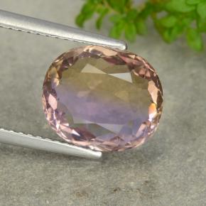 Bi-color Ametrine Gem - 4.3ct Oval Facet (ID: 481618)