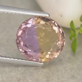 Bi-color Ametrine Gem - 4.9ct Oval Facet (ID: 482387)