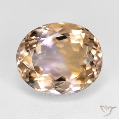 8.76ct Oval Facet Bi-color Ametrine from Brazil, Dimension 13.6 x 11.4mm, VVS Clarity, Natural untreated gemstone, 1pc Ametrine in Bi-color Color, Mohs Hardness of 7 suitable for daily wear jewelry, Photo A