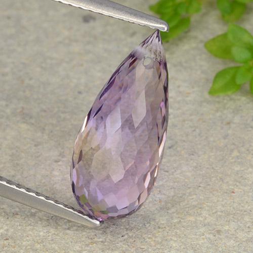 Bi-color Ametrine Gem - 4.8ct Briolette with Hole (ID: 484328)