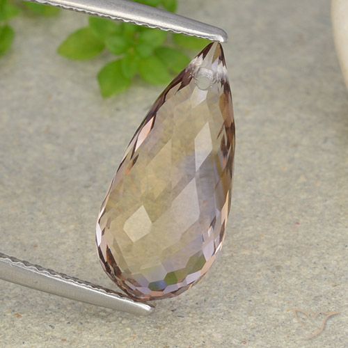 Dual Color Lab Created Ametrine Loose Gemstone FO-744 Translucent Faceted Pear Cut Loose Gemstone For Jewelry Ametrine Gemstone 47.00 Ct