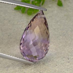 Bicolor Ametrina Gema - 12.1ct Corte Briolette con Agujero (ID: 484357)