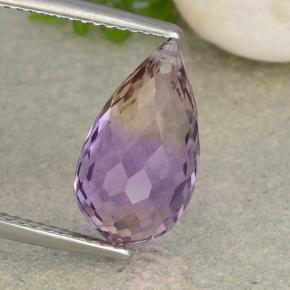 Bi-color Ametrine Gem - 5.2ct Briolette with Hole (ID: 484361)