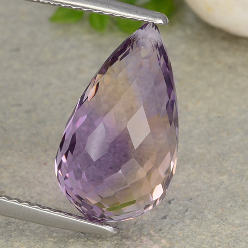 Bi-color Ametrine Gem - 7ct Briolette with Hole (ID: 484363)