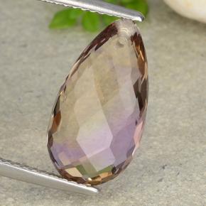 Двуцветный Аметрин Камень - 5.4ct Бриолет с Отверстием (ID: 484368)