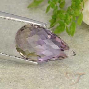 8.61 ct Bi-color Ametrine Stone, Natural Ametrine in Briolette with Hole Shape for Sale