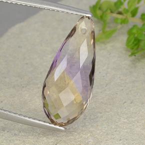 Bi-Colore Ametrine Gem - 6.2ct Taglio briolette con foro (ID: 484446)