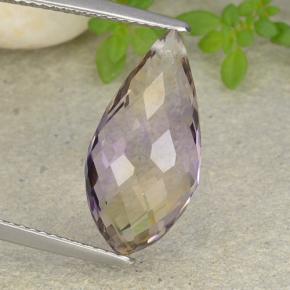 Bicolor Ametrina Gema - 6.4ct Corte Briolette con Agujero (ID: 484468)
