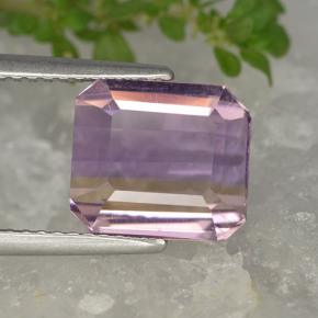 Bicolor Ametrina Gema - 4.4ct Corte octagonal (ID: 494504)