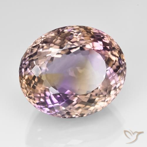 17.07 ct Bi-color Ametrine Stone, Natural Ametrine in Oval Facet Shape for Sale