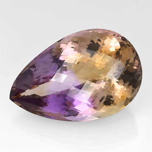 85ct Pear Checkerboard Bi-Color Ametrine Gem for sale 85ct Pear Checkerboard Bi-Color Ametrine Gem (ID: 505495)