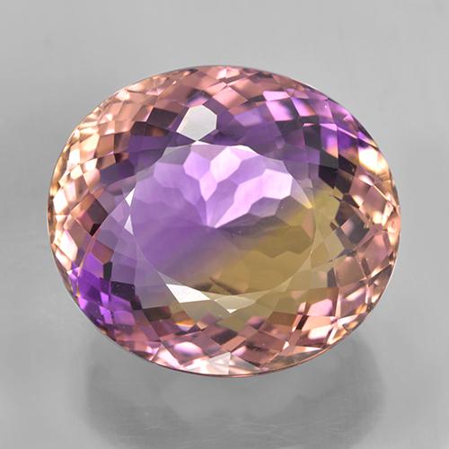 Двуцветный Аметрин Камень - 30.1ct Овальная Португальская Огранка (ID: 505785)