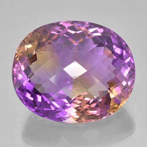 Двуцветный Аметрин Камень - 46.3ct Овал Шахматный (ID: 506020)