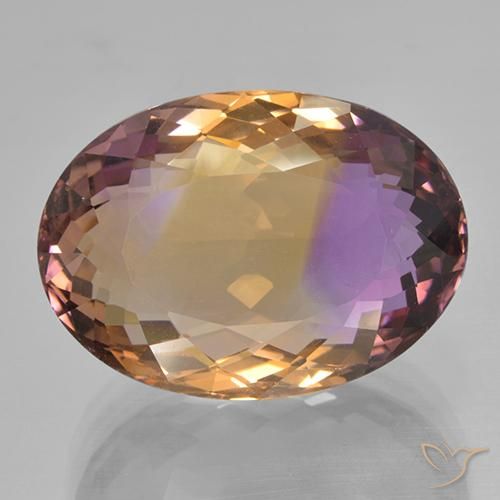 Ametrino bicolor de 45,08 ct, corte ovalado de 25,5 x 18,3 mm de Brasil, Photo A