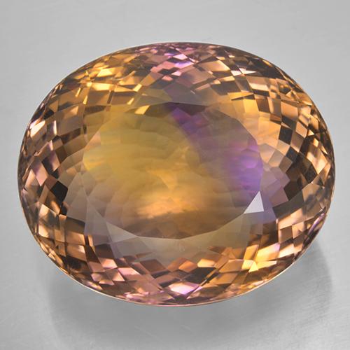 Двуцветный Аметрин Камень - 64.1ct Овальная Португальская Огранка (ID: 506039)