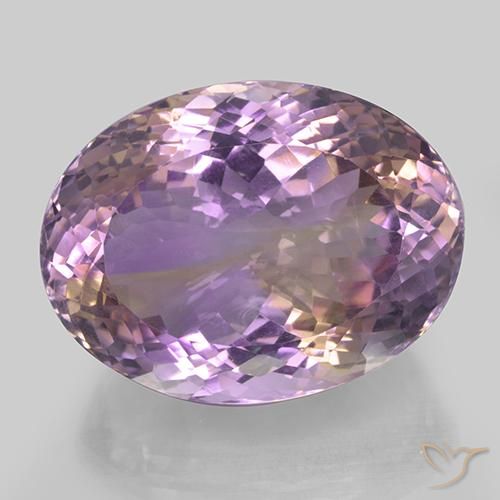 46.77 ct Bi-color Ametrine, 26 x 19.7 mm Oval Portuguese Cut From Brazil, Photo A