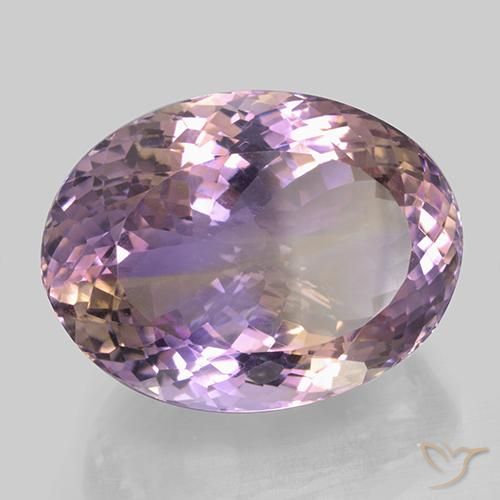 46.77 ct Bi-color Ametrine Stone, Natural Ametrine in Oval Portuguese-Cut Shape for Sale