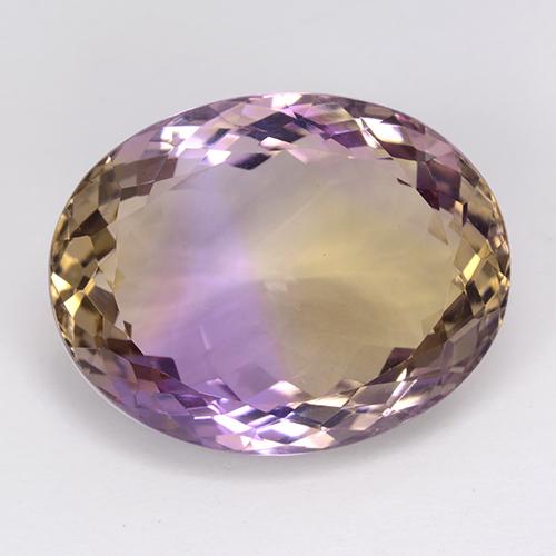 Bicolor Ametrina Gema - 24ct Forma ovalada (ID: 508883)