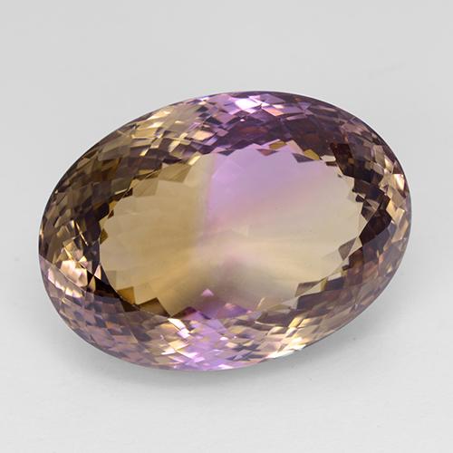 50.98 ct Bi-color Ametrine Stone, Natural Ametrine in Oval Portuguese-Cut Shape for Sale
