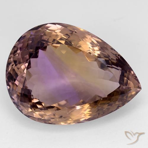 Ametrino bicolor de 64,04 ct, corte de pera de 30,1 x 22,4 mm de Brasil, Photo A