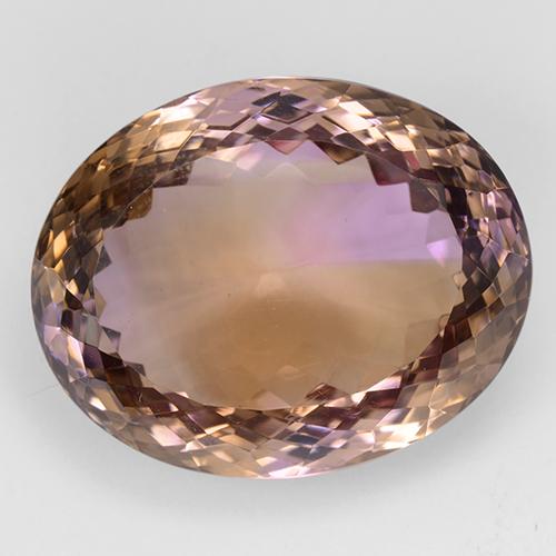 Amétrine Bicolore oval portuguese-cut du Brésil, 25,4 x 20,4mm, poids de 48,15 ct, pierre gemme naturelle Non traité de pureté if, 1 pièce d'amétrine, couleur Bicolore, dureté Mohs de 7 convient aux bijoux de tous les jours, pierre de sagesse, Photo A