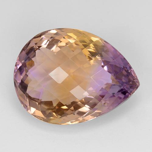 Двуцветный Аметрин Камень - 26.3ct Груша Шахматная (ID: 508997)