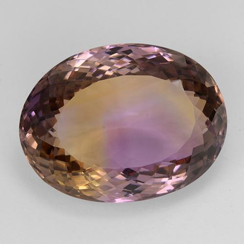 29.93 ct Bi-color Ametrine Stone, Natural Ametrine in Oval Portuguese-Cut Shape for Sale
