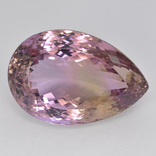 Двуцветный Аметрин Камень - 54.9ct Фасетная Груша (ID: 512829)