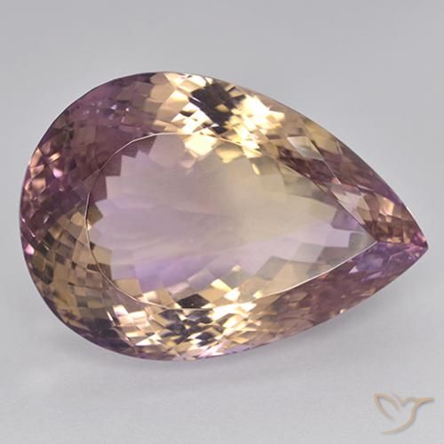 87.33 ct Bi-color Ametrine Stone, Natural Ametrine in Pear Facet Shape for Sale