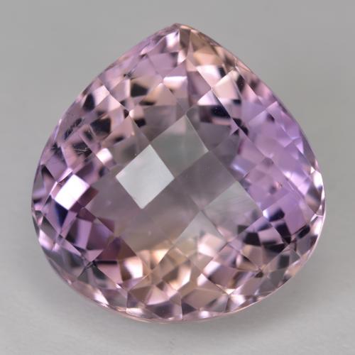 19.34 ct Bi-color Ametrine Stone, Natural Ametrine in Pear Checkerboard Shape for Sale