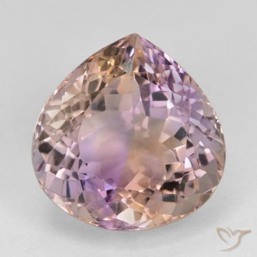 13.55 ct Bi-color Ametrine, 15.2 x 14.9 mm Pear Cut From Brazil, Photo A