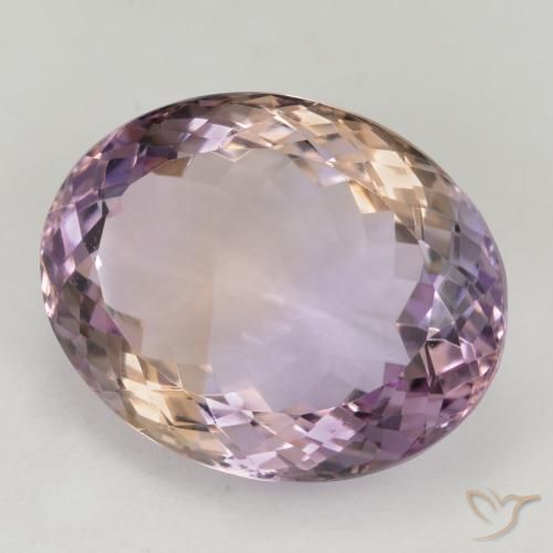 20.51 ct Bi-color Ametrine Stone, Natural Ametrine in Oval Facet Shape for Sale