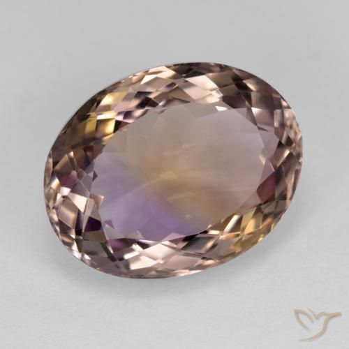 10.39 ct Bi-color Ametrine Stone, Natural Ametrine in Oval Facet Shape for Sale