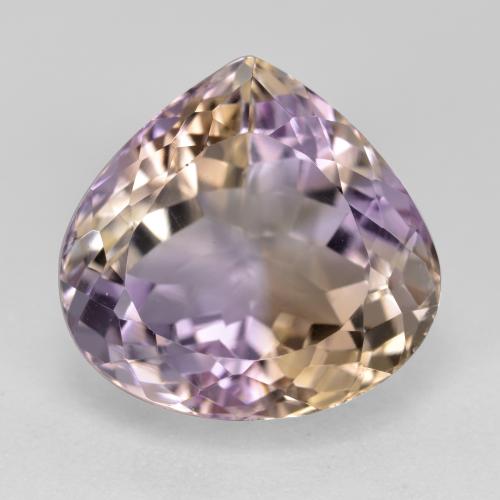 Amétrine Poire en damier des États-Unis 9,5 ct, dimension 13,5 x 14mm, pureté vvs, pierre gemme naturelle Non traité, 1 pièce d'amétrine de couleur Bicolore, dureté Mohs de 7 convient aux bijoux de tous les jours, pierre de sagesse, Photo A
